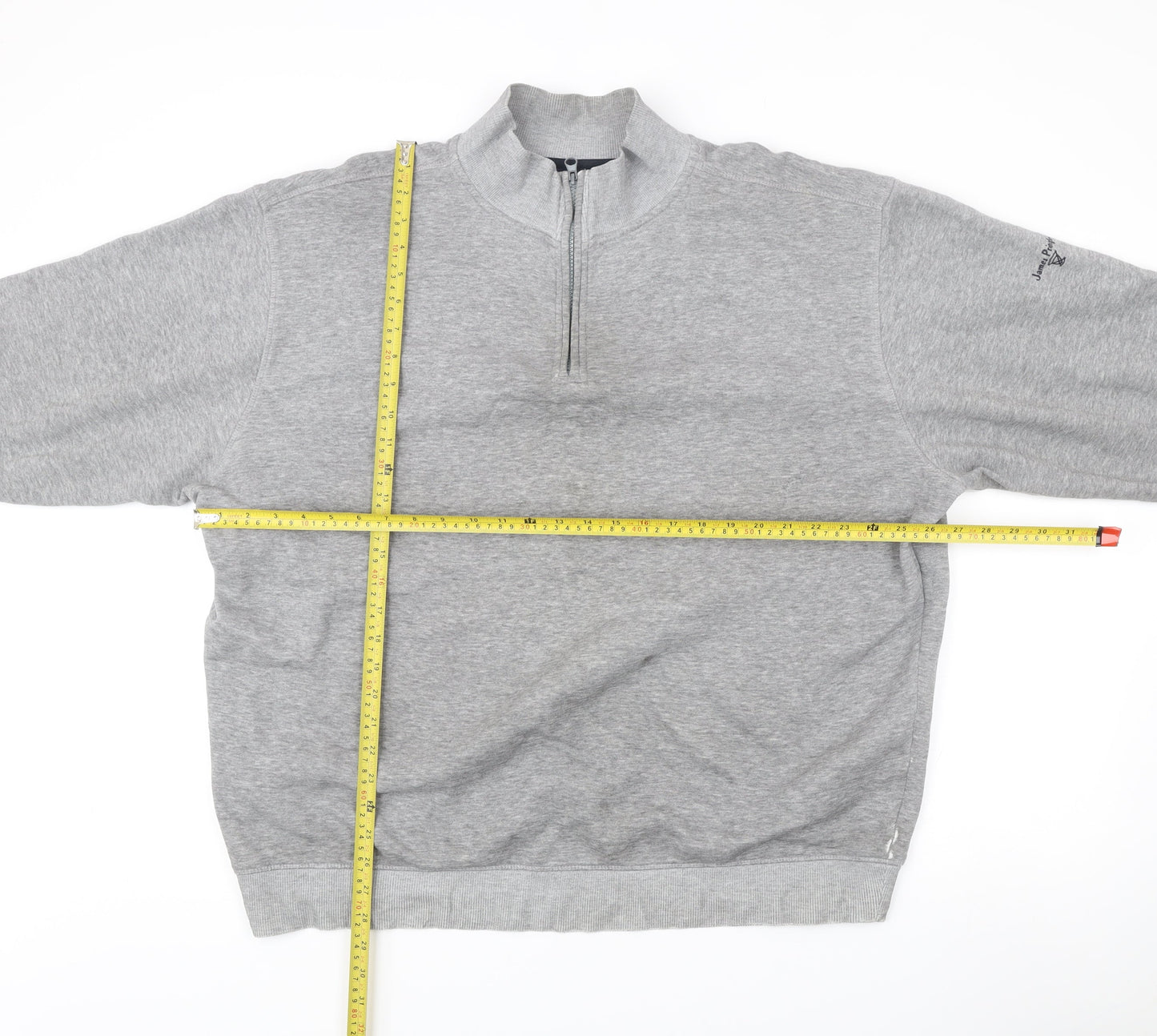Mens UK Size 2XL James Pringle Grey 1/2 Zip Sweatshirt
