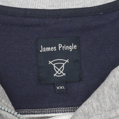 Mens UK Size 2XL James Pringle Grey 1/2 Zip Sweatshirt