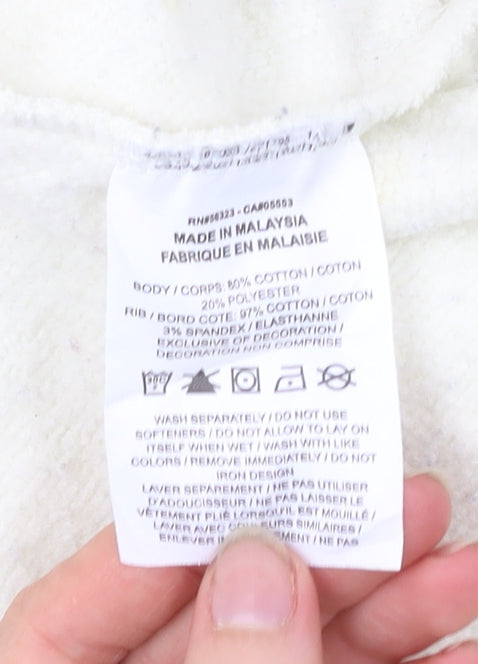 Nike Womens Ivory Small Pullover Sweatshirt Logo Crew Neck