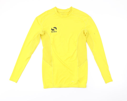Sondico Men’s Yellow Long Sleeve Compression Top Size S Athletic