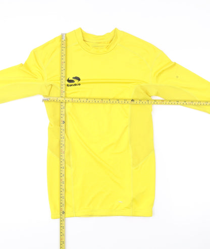 Sondico Men’s Yellow Long Sleeve Compression Top Size S Athletic