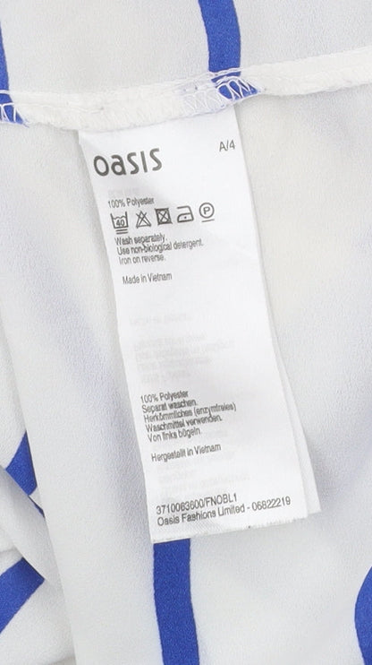 Womens UK Size 12 Oasis White Tunic Blouse