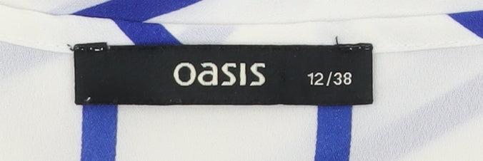 Womens UK Size 12 Oasis White Tunic Blouse