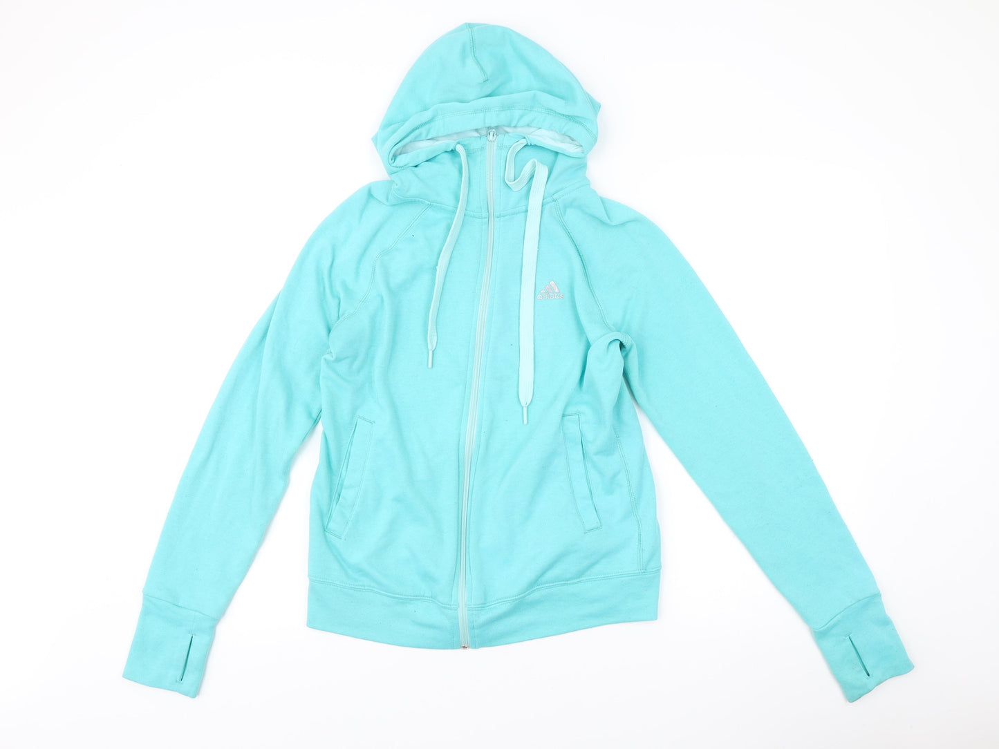 Adidas Women’s Blue Small Basic Activewear Hoodie Jacket Full Zip