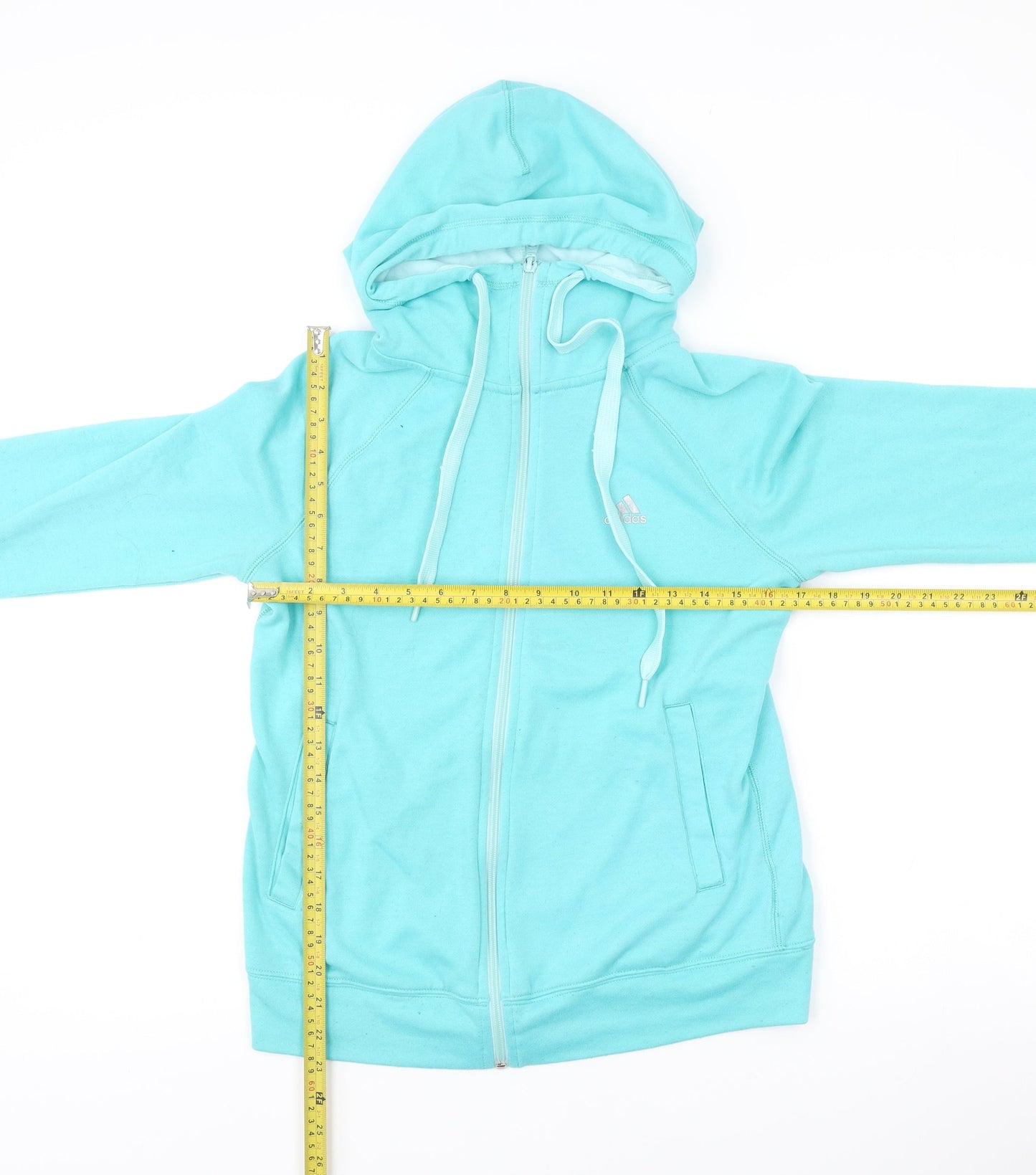 Adidas Women’s Blue Small Basic Activewear Hoodie Jacket Full Zip