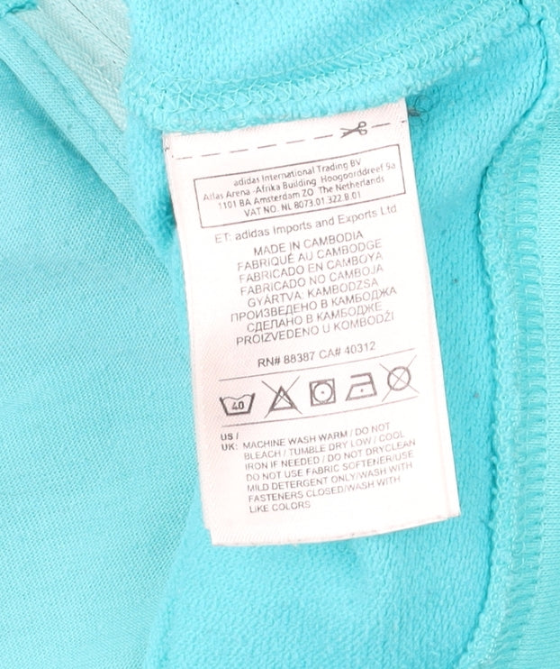 Adidas Women’s Blue Small Basic Activewear Hoodie Jacket Full Zip