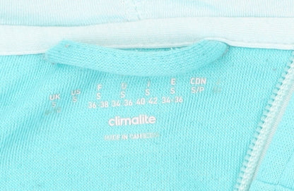 Adidas Women’s Blue Small Basic Activewear Hoodie Jacket Full Zip