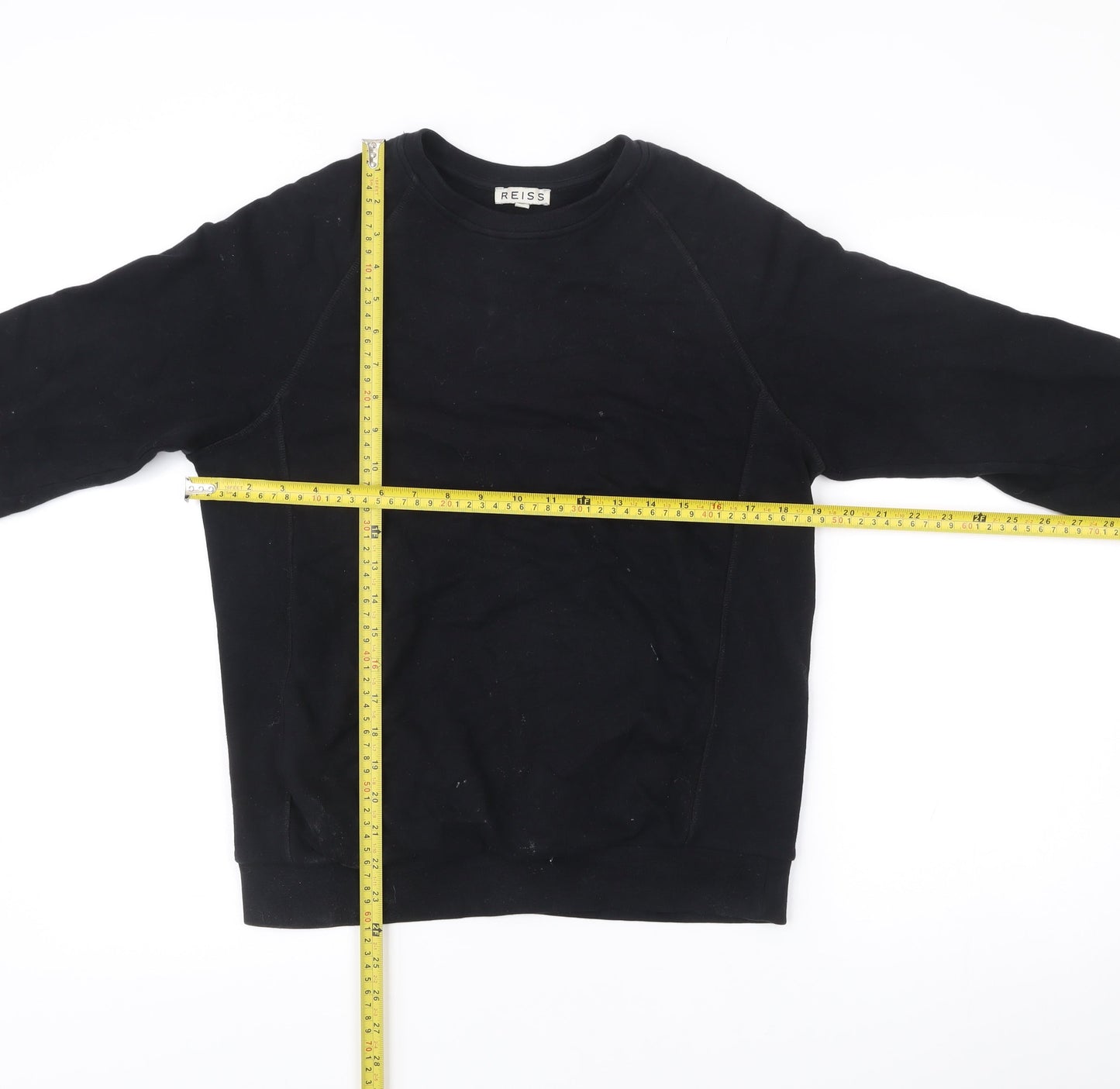 Mens UK Size S Reiss Black Pullover Sweatshirt