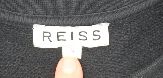 Mens UK Size S Reiss Black Pullover Sweatshirt