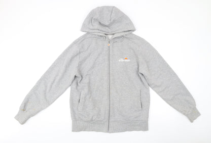 Ellesse Womens Grey UK 10 Full Zip Hoodie Sweatshirt Casual