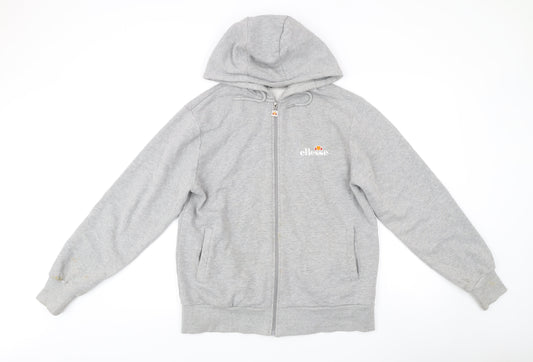 Ellesse Womens Grey UK 10 Full Zip Hoodie Sweatshirt Casual
