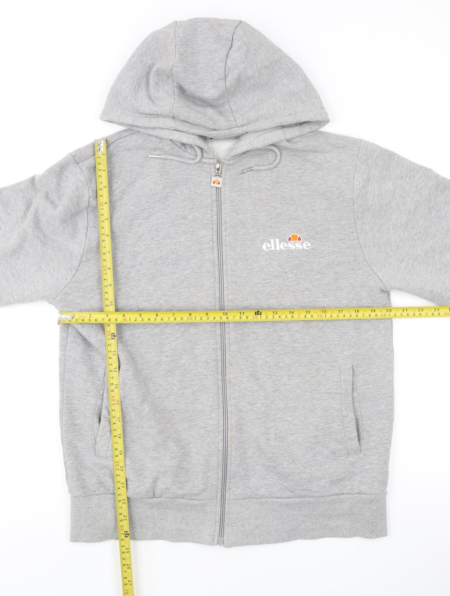 Ellesse Womens Grey UK 10 Full Zip Hoodie Sweatshirt Casual