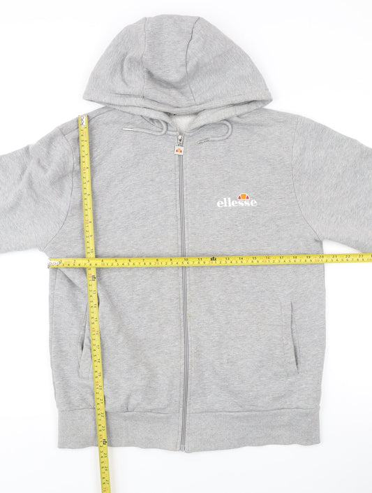 Ellesse Womens Grey UK 10 Full Zip Hoodie Sweatshirt Casual