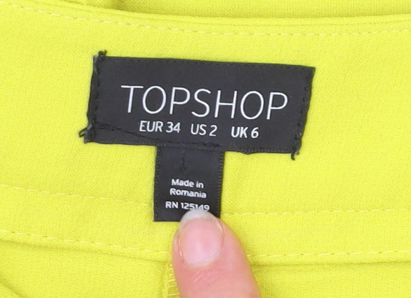Womens UK Size 6 Topshop Slim Fit CasualParty/Cocktail Yellow Trousers
