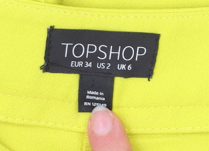 Womens UK Size 6 Topshop Slim Fit CasualParty/Cocktail Yellow Trousers