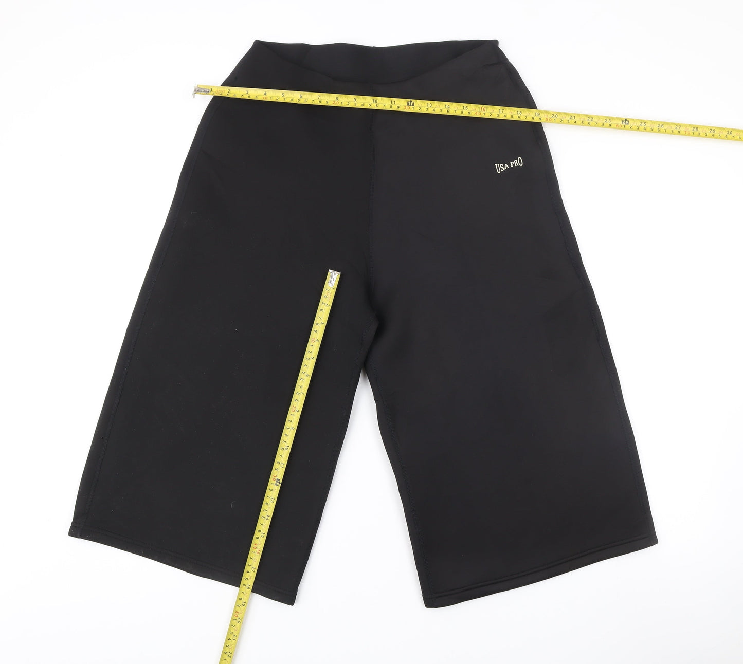 USA Pro Womens Black Size 12 Biker Activewear Shorts Polyester