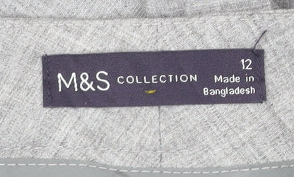 Womens UK Size 12 Marks and Spencer Regular Fit Business Workwear Formal Grey Tr
