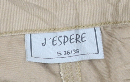 J'ESPERE Mens Beige Cargo Trousers Size S 36/38 Casual Straight