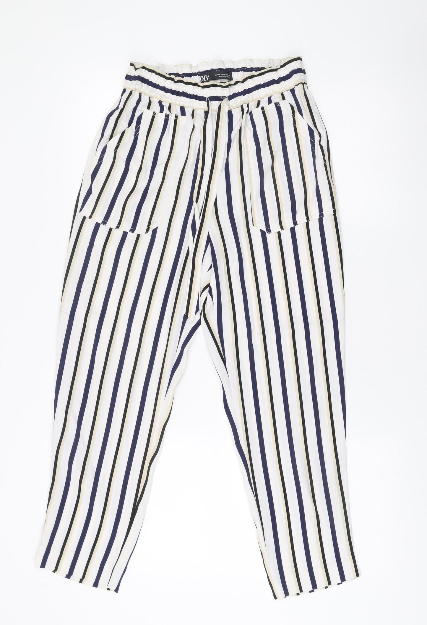 Womens UK Size XS Zara Relaxed Fit CasualTravel Multicoloured Trousers