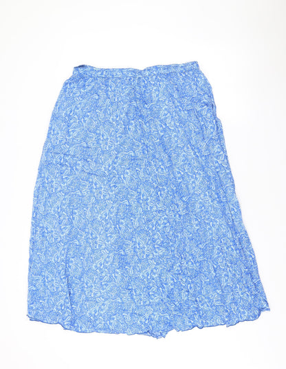 Cotton Traders Womens Blue Paisley Modal A-Line Skirt Size 14