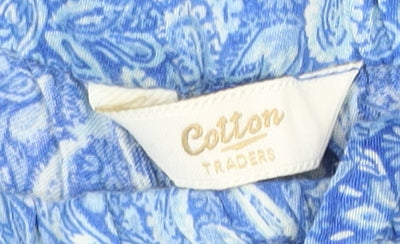 Cotton Traders Womens Blue Paisley Modal A-Line Skirt Size 14