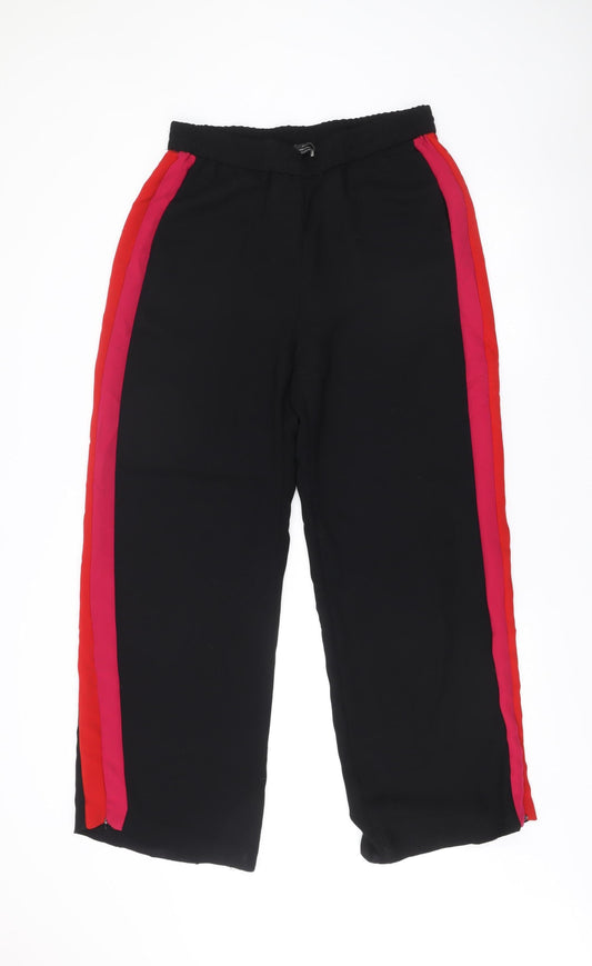 Womens UK Size L Zara Regular Fit Jogger Black Trousers
