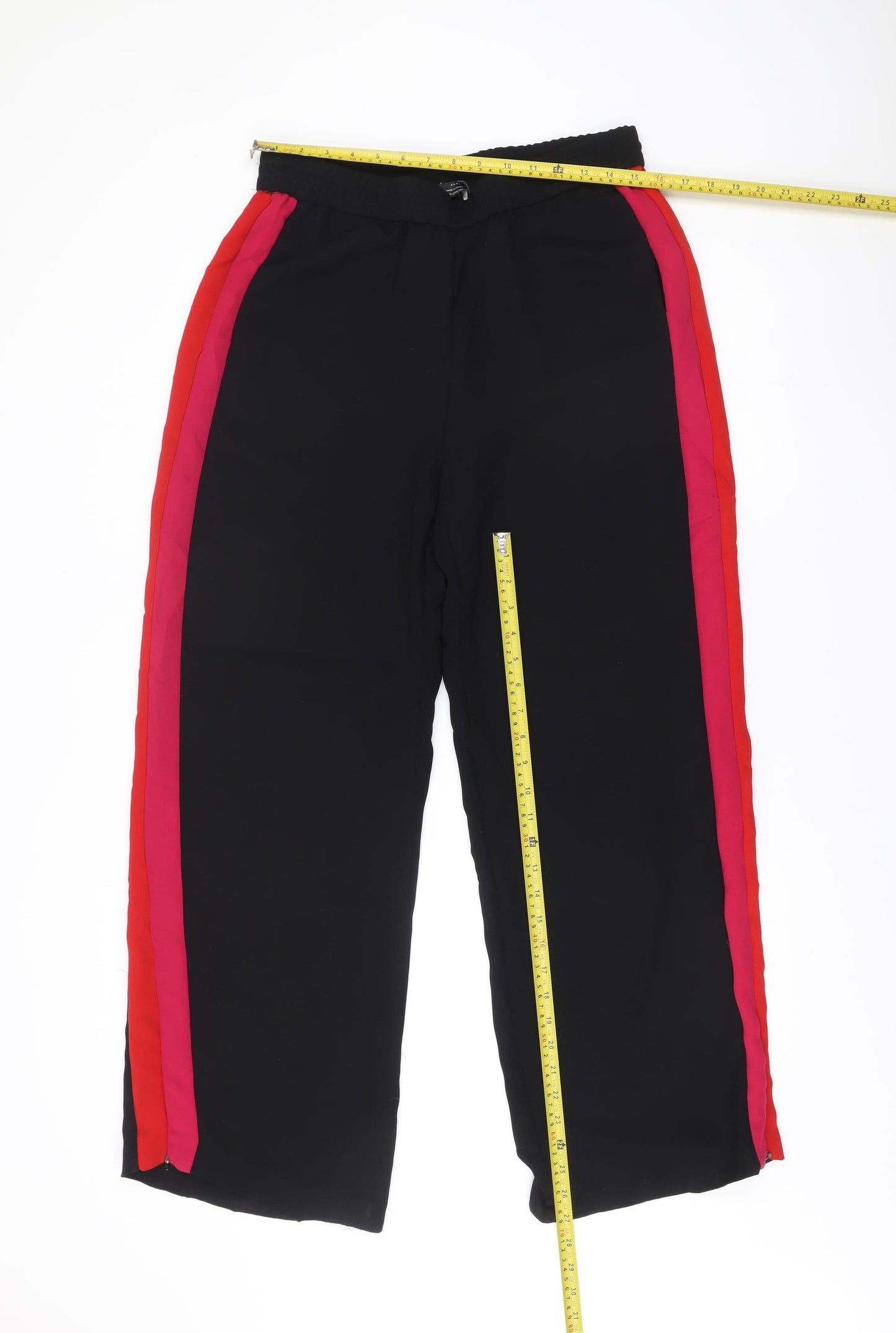 Womens UK Size L Zara Regular Fit Jogger Black Trousers