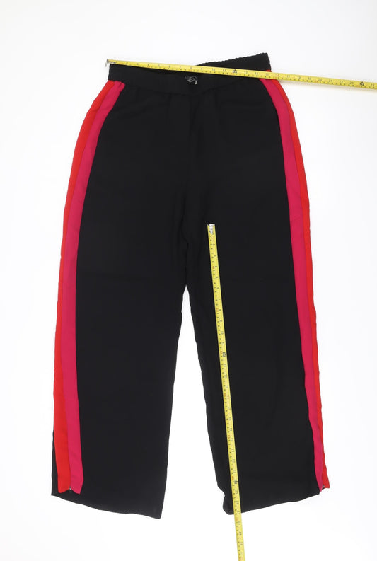 Womens UK Size L Zara Regular Fit Jogger Black Trousers