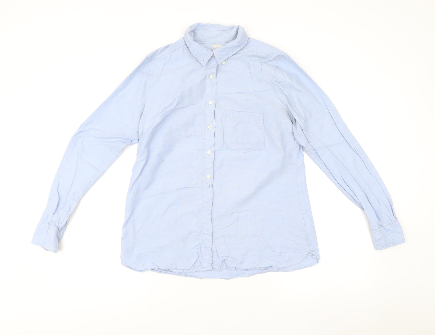 Gap Women’s Blue Cotton Button-Up Shirt Size S Long Sleeve