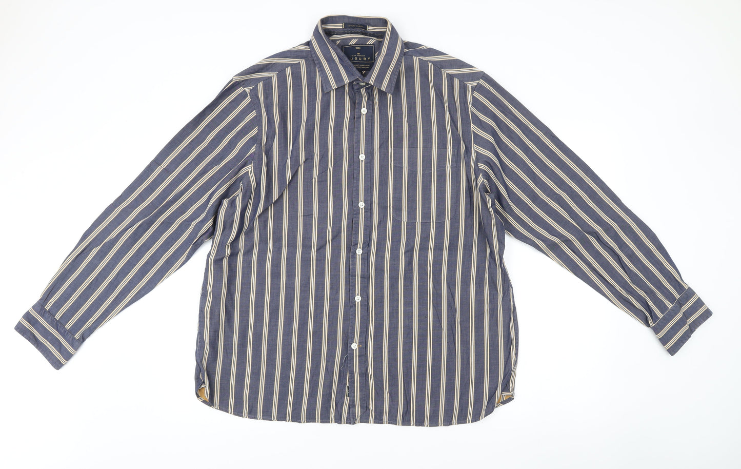 Mens UK Collar Size XL Marks and Spencer Smart Blue  Dress Shirt