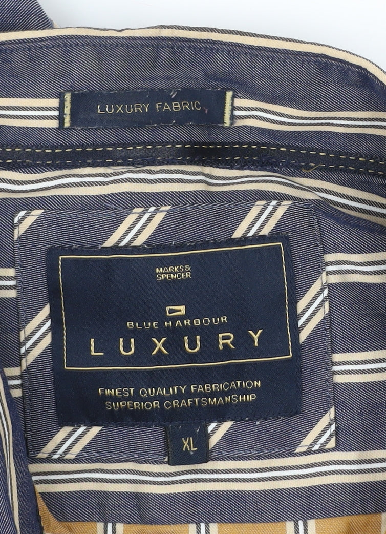 Mens UK Collar Size XL Marks and Spencer Smart Blue  Dress Shirt