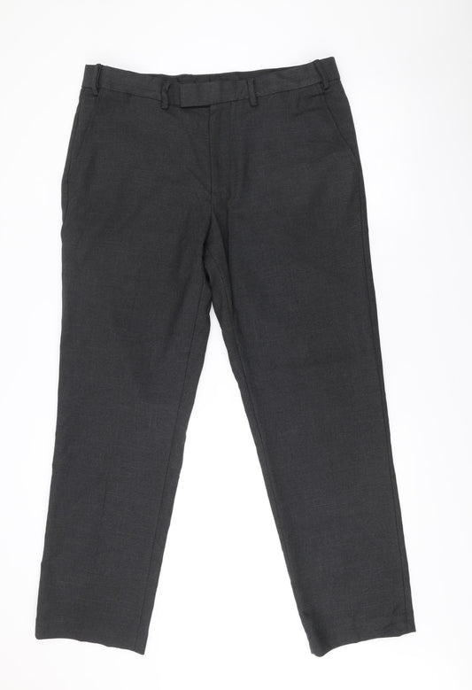 F&F Men’s Black Suit Trousers 36W 31L Straight Leg Formal Wear