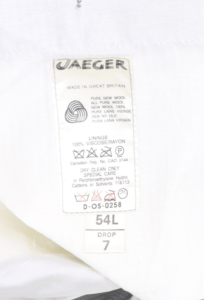 Jaeger Mens Grey Wool Dress Pants Trousers XL 38W Pleated Formal