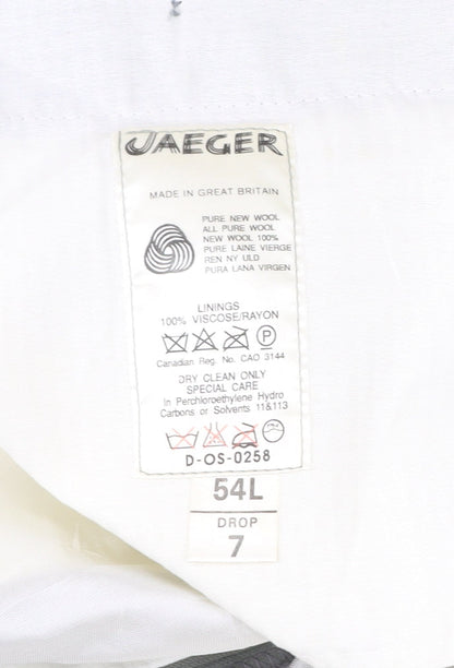 Jaeger Mens Grey Wool Dress Pants Trousers XL 38W Pleated Formal