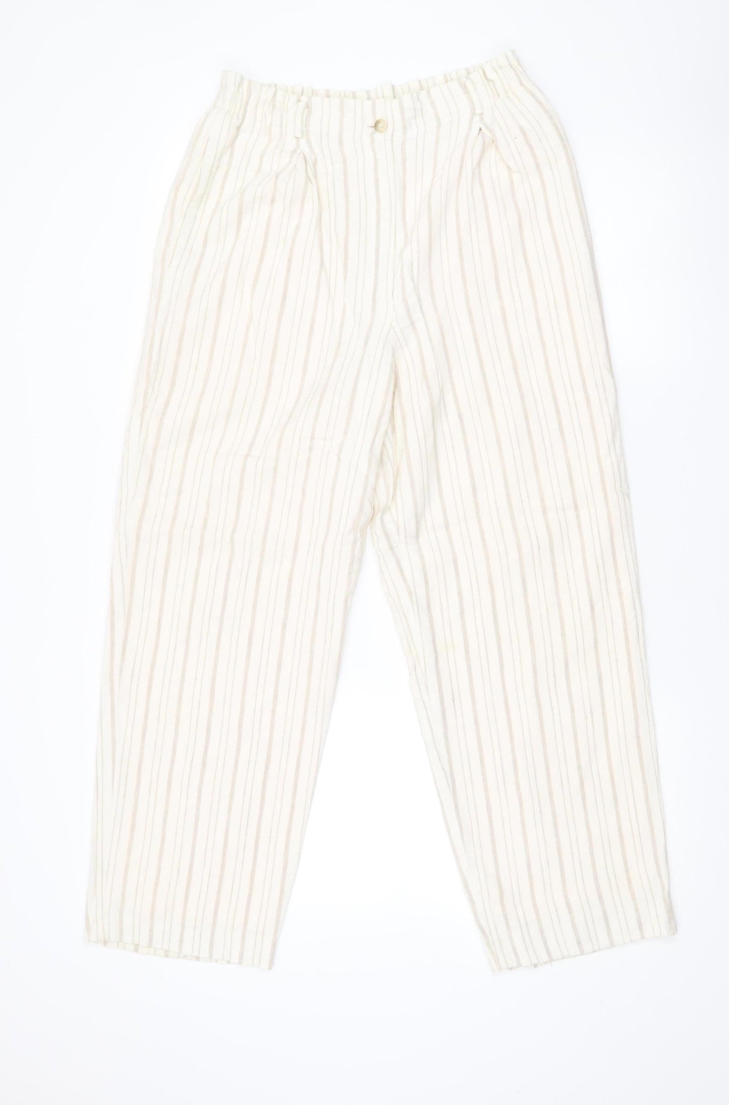 Liz Claiborne Women’s Beige Striped Relaxed Trousers Size 12