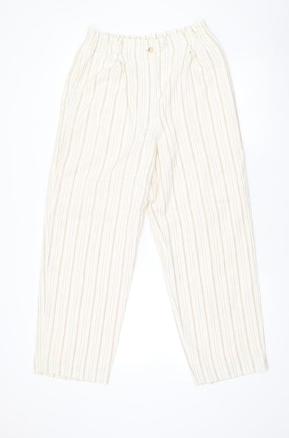 Liz Claiborne Women’s Beige Striped Relaxed Trousers Size 12