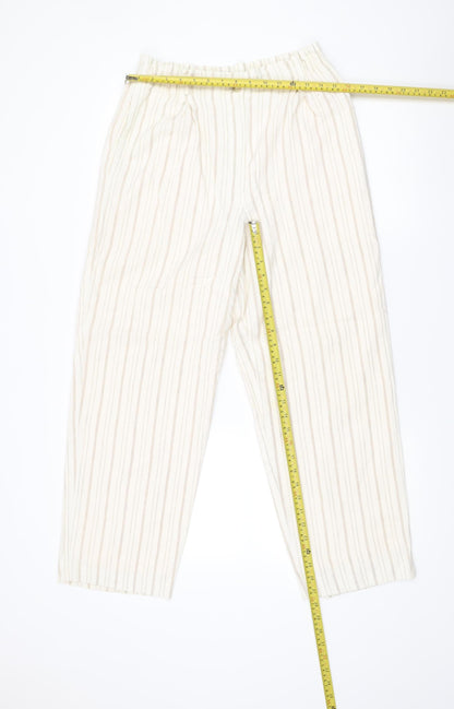 Liz Claiborne Women’s Beige Striped Relaxed Trousers Size 12