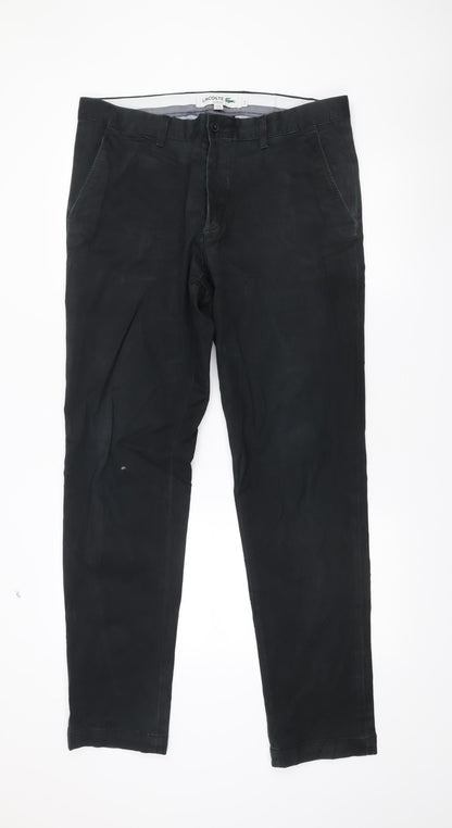 Lacoste Men’s Black Slim Fit Chino Trousers W36 L34