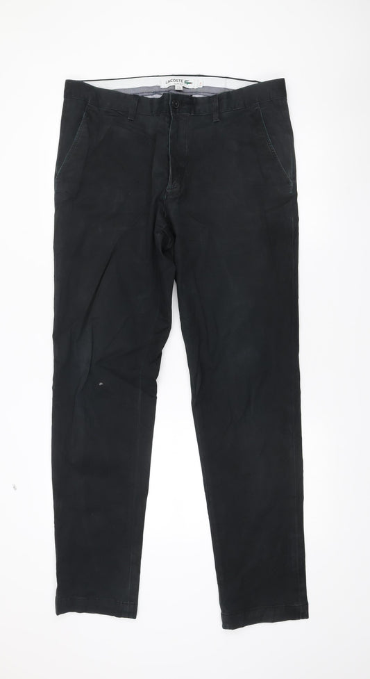 Lacoste Men’s Black Slim Fit Chino Trousers W36 L34