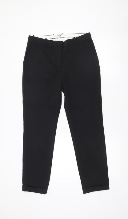 Whistles Women Black Size 12 Slim Chino Workwear Trousers