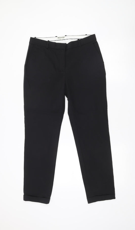 Whistles Women Black Size 12 Slim Chino Workwear Trousers