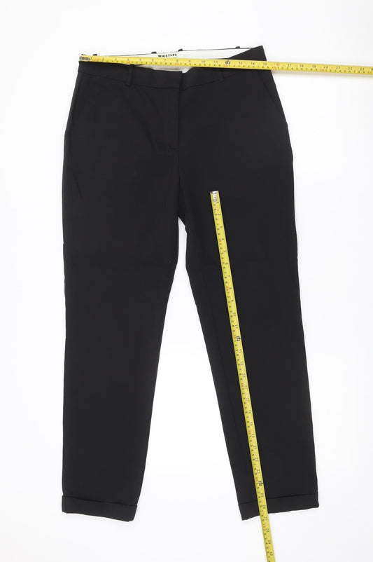 Whistles Women Black Size 12 Slim Chino Workwear Trousers