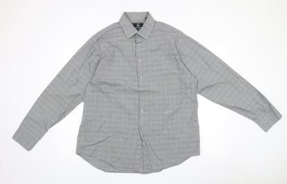 Mens UK Collar Size 16 Calvin Klein Smart Grey  Dress Shirt