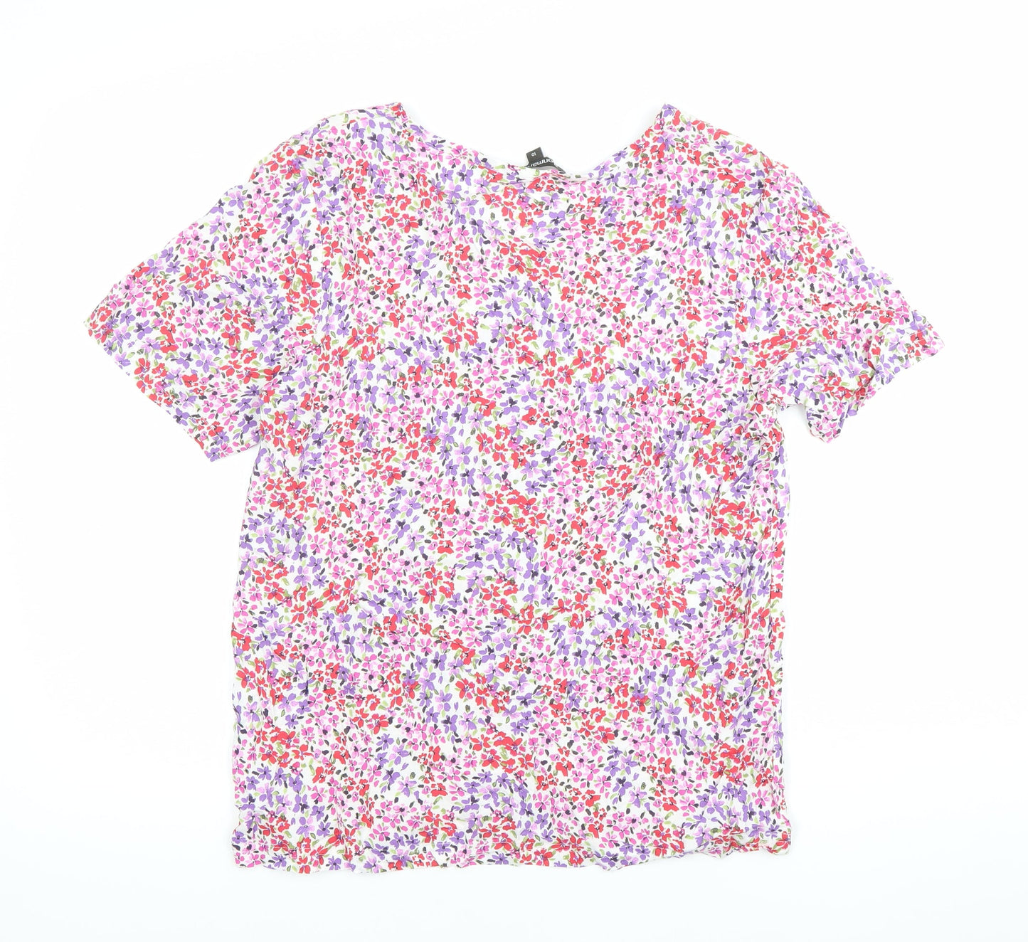 Bonmarché Womens Multicoloured Floral Tunic Blouse Size 10 Viscose