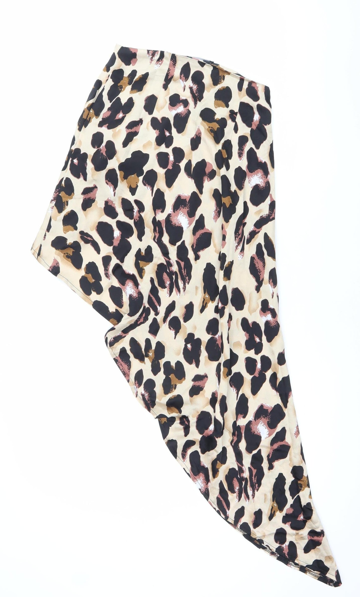 PrettyLittleThing Women’s Animal Print Midi Asymmetric Skirt Size 8