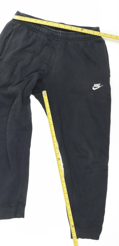 Nike Men’s Black Jogger Sweatpants M Cotton Blend Fleece Activewear