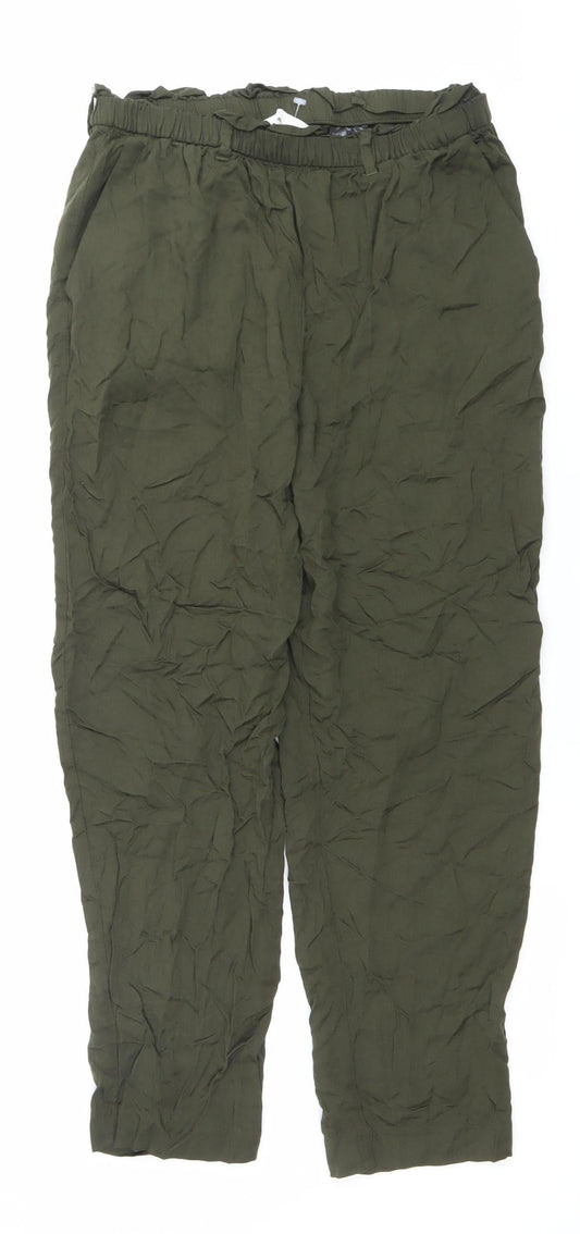 Womens UK Size 10 H&M Relaxed Fit Jogger Green Trousers