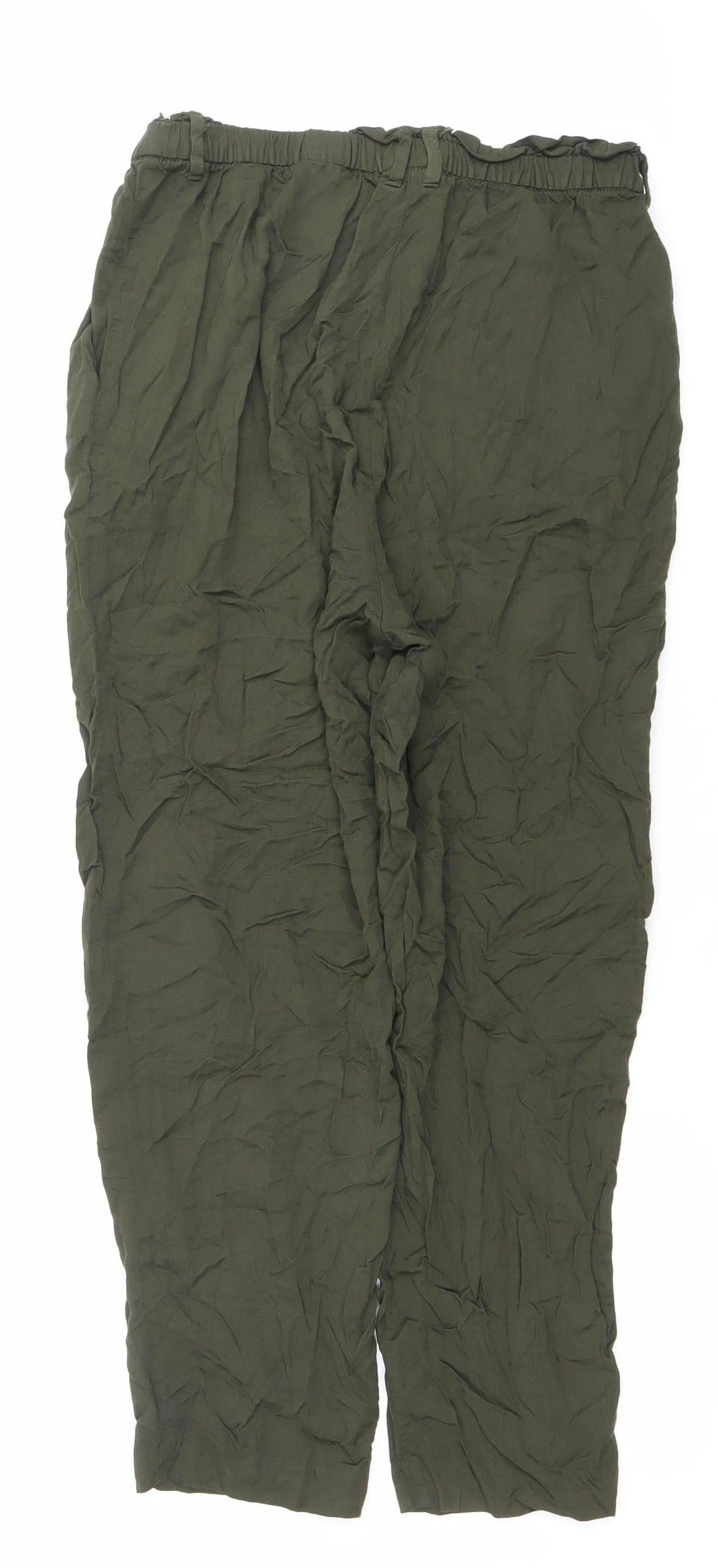 Womens UK Size 10 H&M Relaxed Fit Jogger Green Trousers