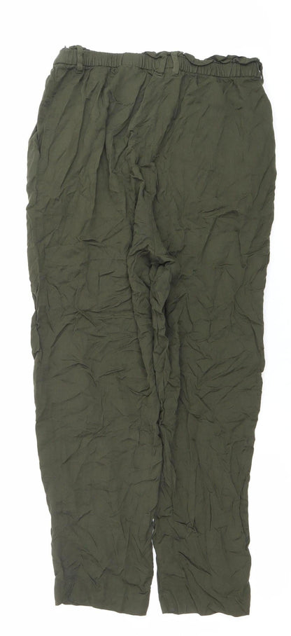 Womens UK Size 10 H&M Relaxed Fit Jogger Green Trousers
