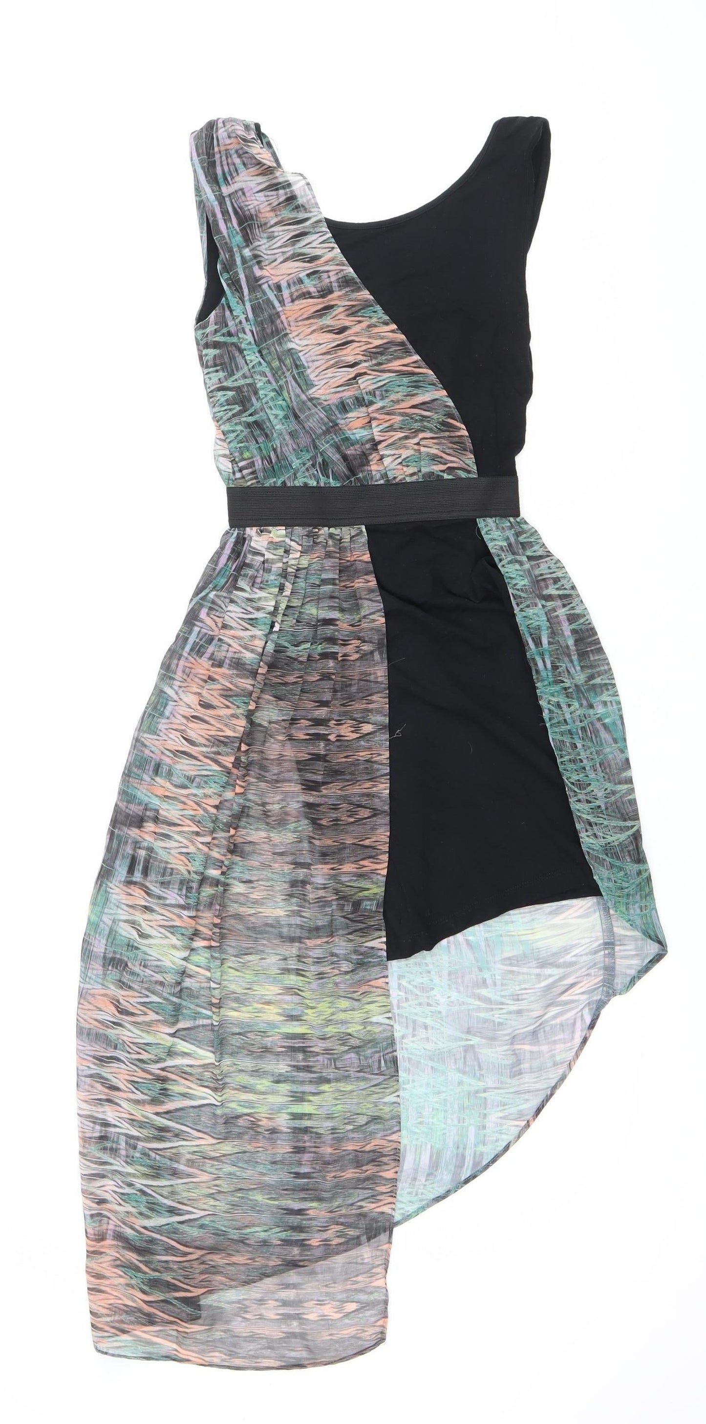 Miss Selfridge Petites Women’s Size 6 Multicoloured Asymmetric Hi-Low Party Dress